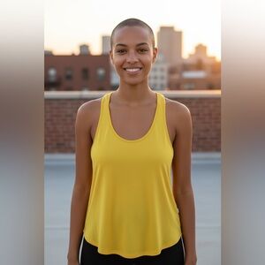 Zara medium Blouse Yellow Tank Shirt